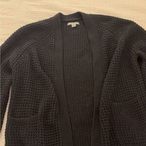 American Eagle Outfitters Black Waffle Knit Cardigan